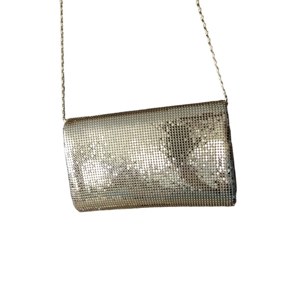 Finesse Vintage Gold Metallic Mesh Clutch Purse Hard Shell Made In Hong … - Picture 6 of 9